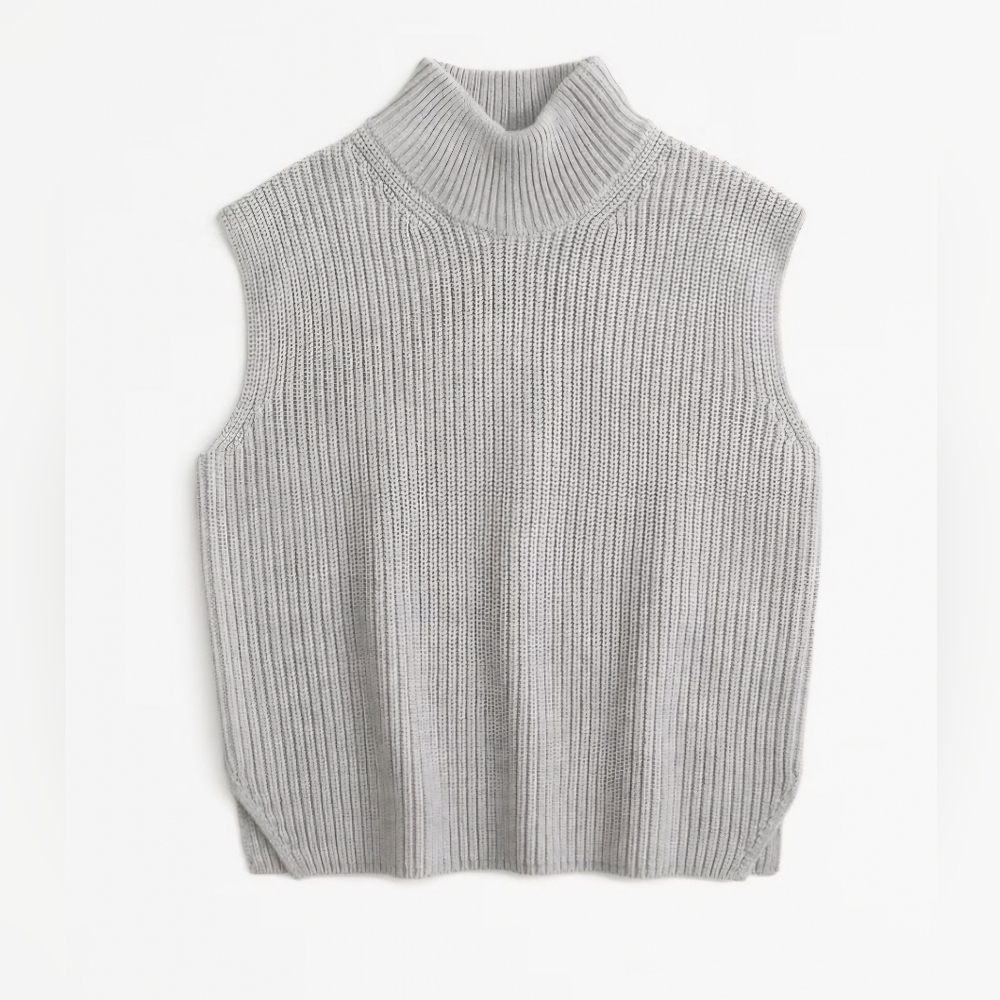 Abercrombie womens sleeveless turtleneck sweater, soft sweater-knit fabric, XS